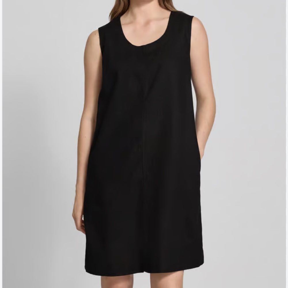 Harve Bernard Wool Shift Overall Dress Sleeveless Classic Business Minimalist L